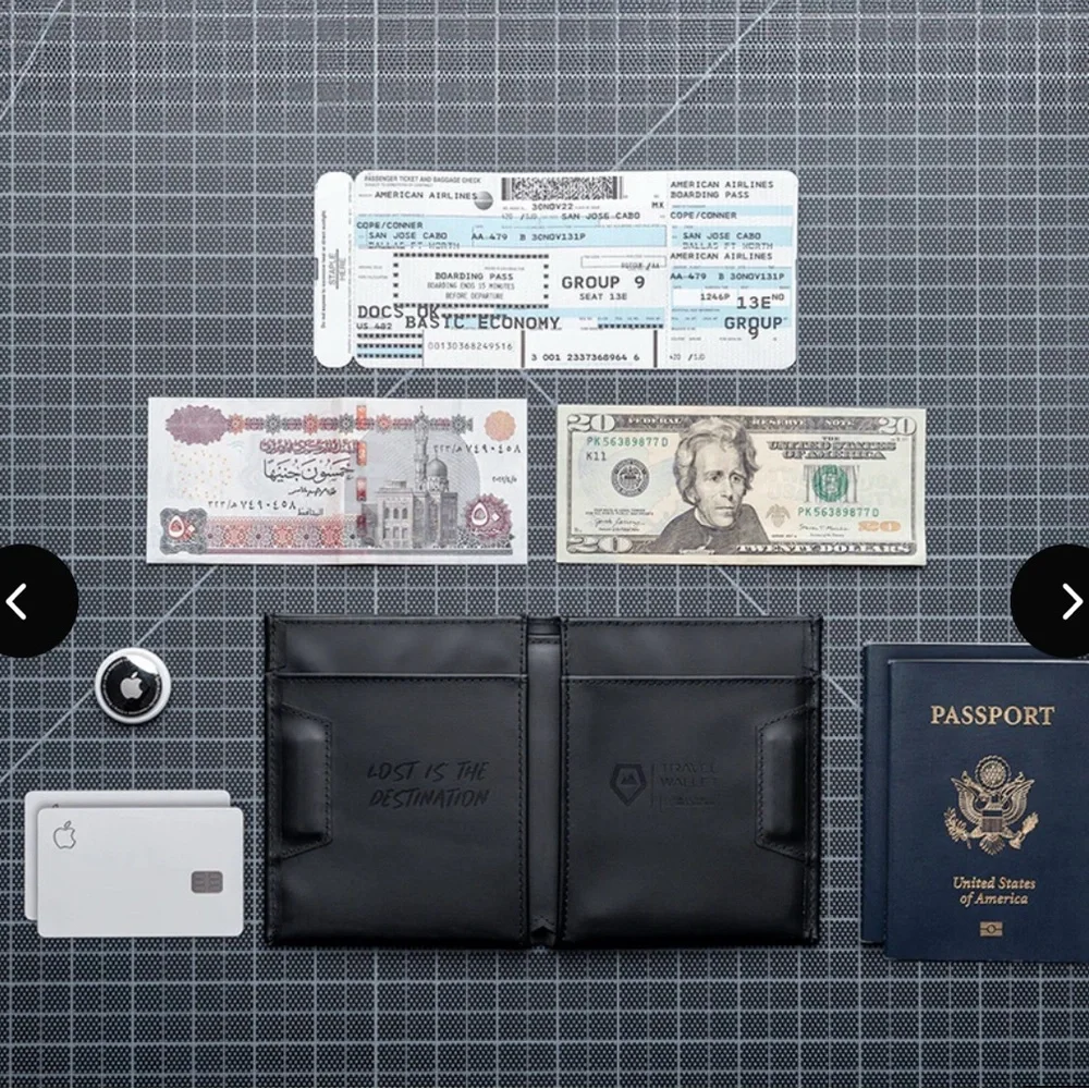 Black Travel Wallet Money Clip
